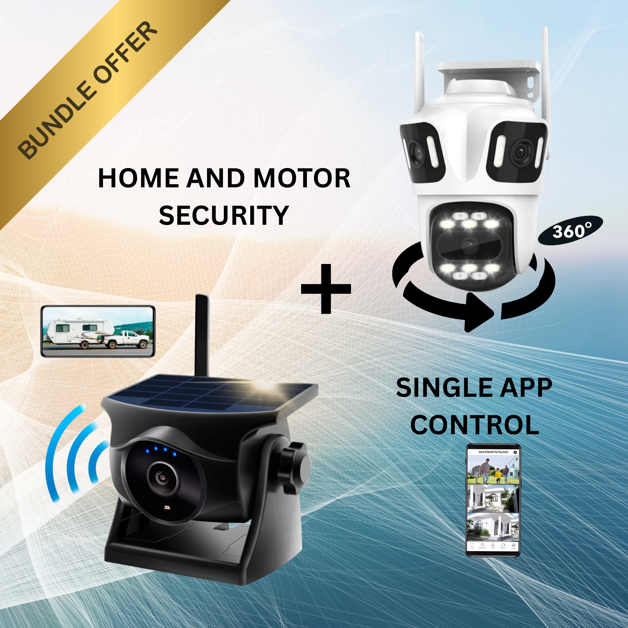 Triple Lens Outdoor Security Camera + Magnetic camera Bundle Deal