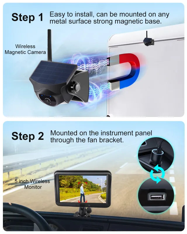 Magnetic Solar Powered Camera - With Mounting Screen