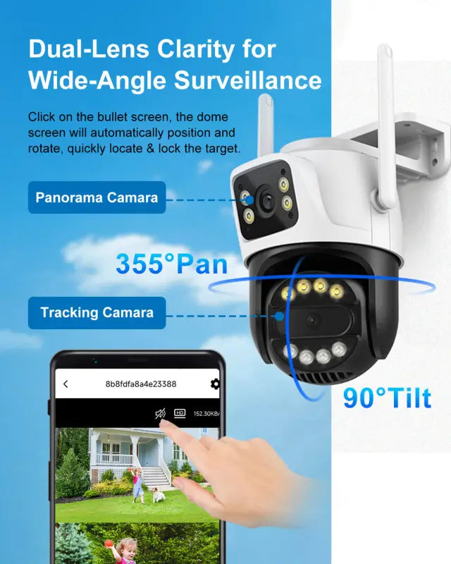 6MP Dual Lens Outdoor Wireless Security Camera