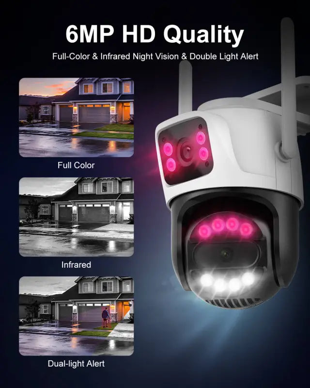 6MP Dual Lens Outdoor Wireless Security Camera