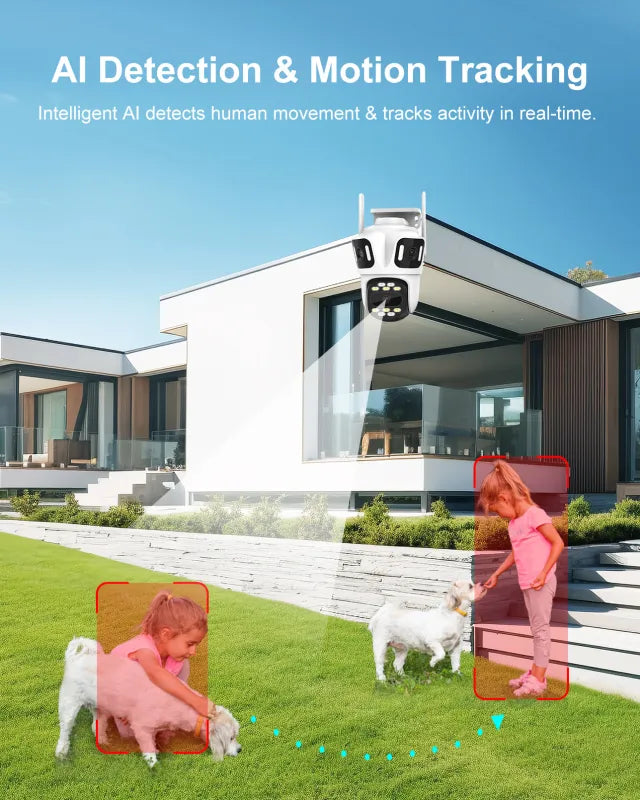 Triple Lens Outdoor Security Camera